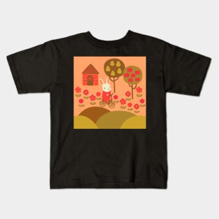 Vintage Bunny Bike Ride Kids T-Shirt